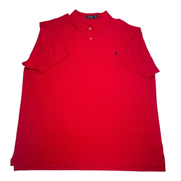 Ralph Lauren Mens 4XLT Polo Short Sleeve Red Cotton Shirt - Picture 1 of 6